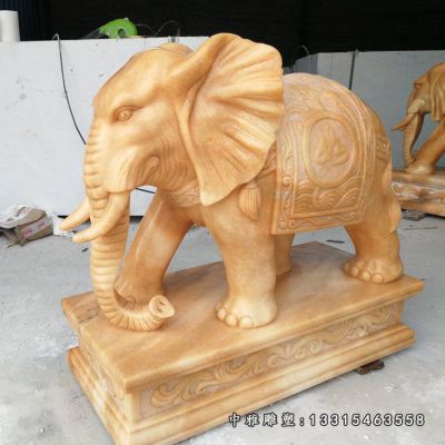 招财大象石雕