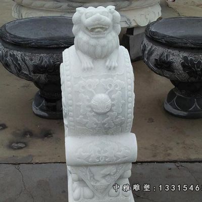 庭院石雕狮子抱鼓石