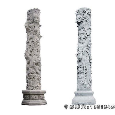 广场龙柱石雕