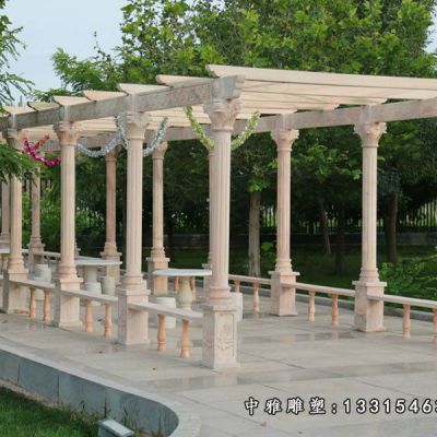 石雕小区长廊花架