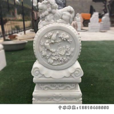 石雕宅门狮子抱鼓石