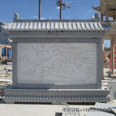 中式石雕影壁