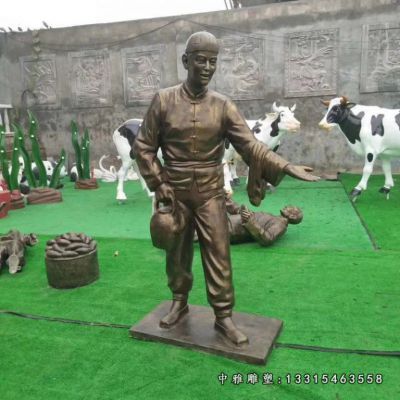 迎宾店小二铜雕