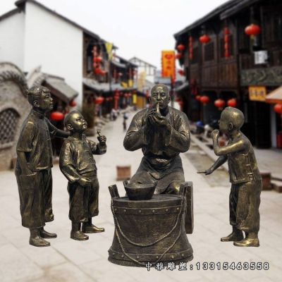吹糖人铜雕人物雕塑