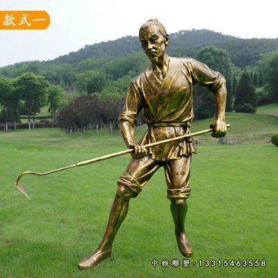 铜雕园林农耕人物