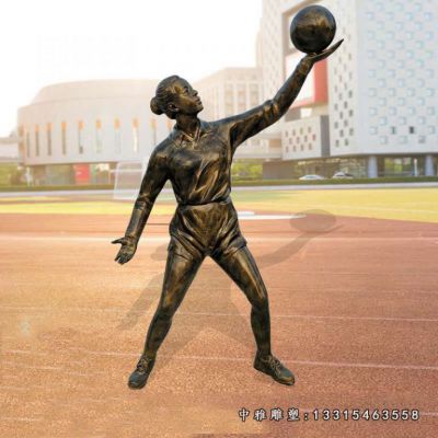 打篮球铜雕人物