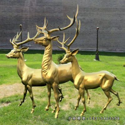 小鹿动物铜雕塑