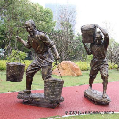 铜雕园林农耕人物雕塑