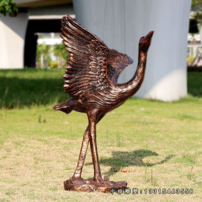 公园仙鹤铜雕摆件
