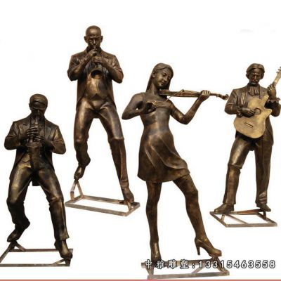乐队表演铜雕