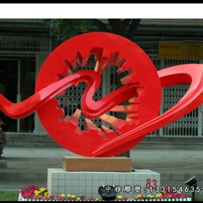 抽象齿轮不锈钢雕塑