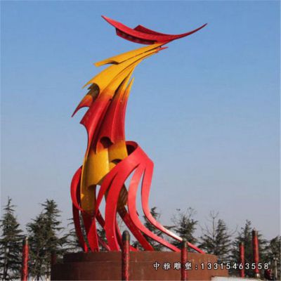 不锈钢抽象凤凰雕塑