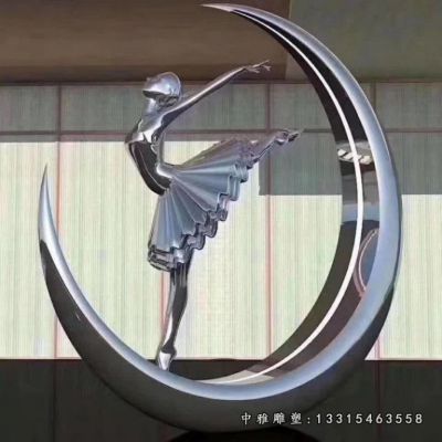 广场月亮不锈钢雕塑