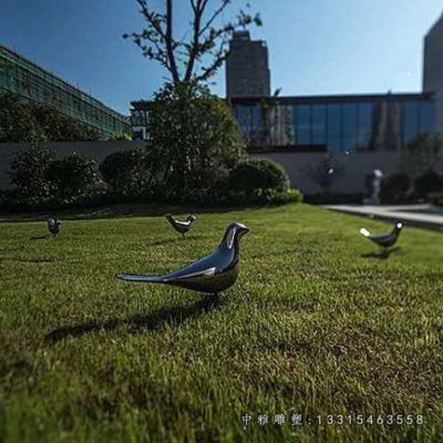 不锈钢动物鸽子雕塑