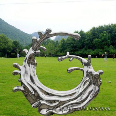 不锈钢抽象海浪雕塑