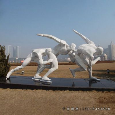 不锈钢花样滑冰人物雕像