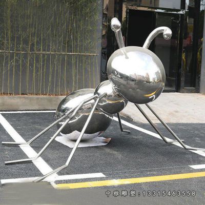 镜面不锈钢蚂蚁雕塑