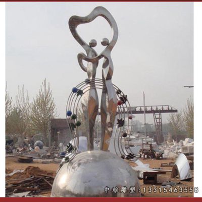 广场不锈钢人物雕塑