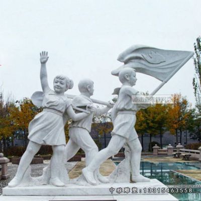 校园学生石雕人物