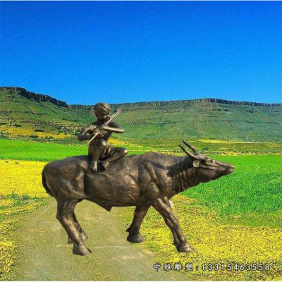户外铜雕放牧人物