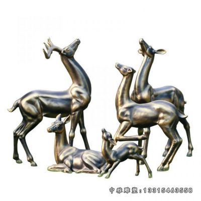 铜雕动物小鹿