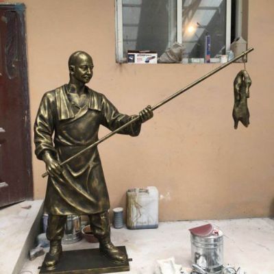 街边小吃铜雕人物雕塑