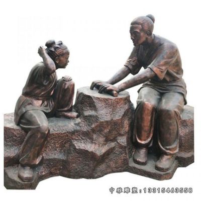 铜雕铁杵磨针人物