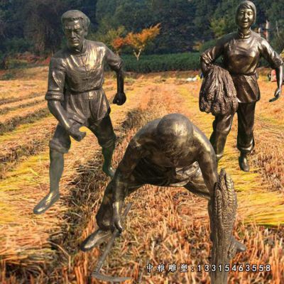 园林丰收铜雕人物雕塑