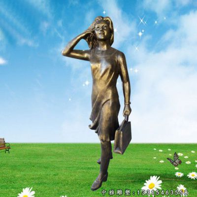 购物人物铜雕雕塑