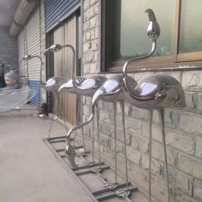 不锈钢公园仙鹤摆件