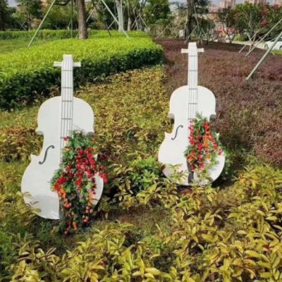 乐器小提琴不锈钢摆件