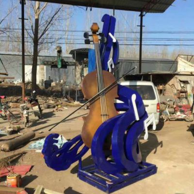 不锈钢彩绘音符雕塑