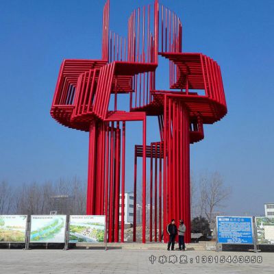 城市大型不锈钢管摆件