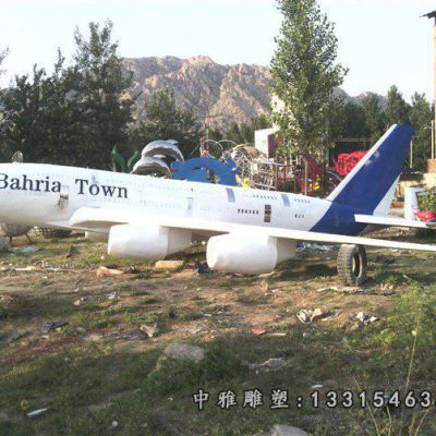 广场飞机不锈钢雕塑