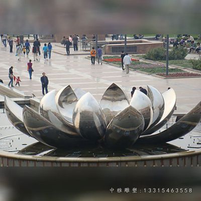 公园莲花不锈钢雕塑