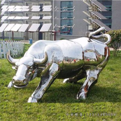 镜面牛不锈钢雕塑