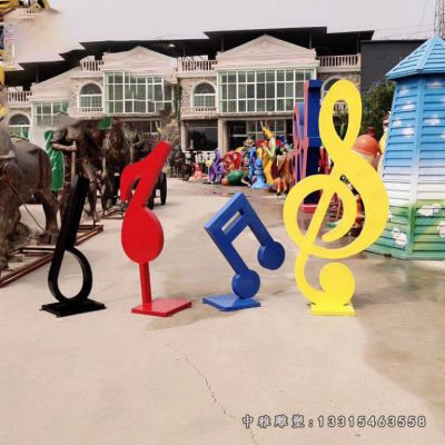 不锈钢彩绘音符雕塑