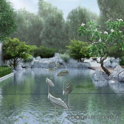 别墅小鱼不锈钢摆件