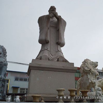 历史人物孔子石雕