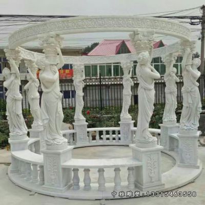 汉白玉凉亭石雕塑
