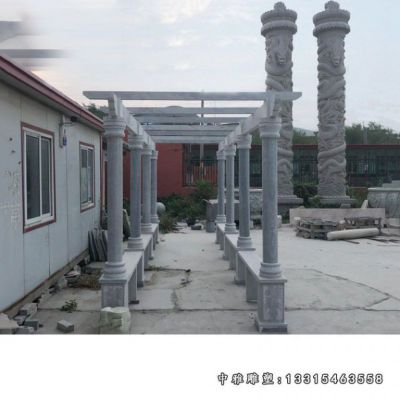 长廊花架石雕塑