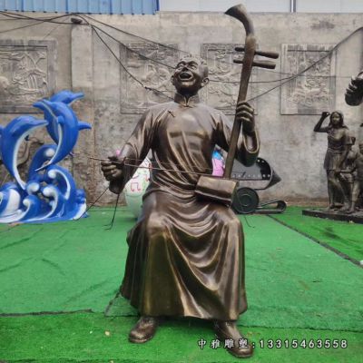 民俗唱戏铜雕人物