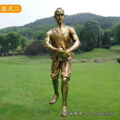 田园播种铜雕人物