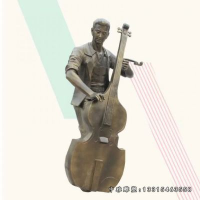 拉大提琴铜雕人物雕塑