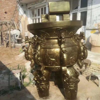 寺院铜鼎摆件