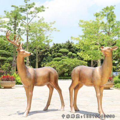 小鹿铜雕动物