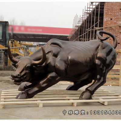 开荒铜雕牛摆件