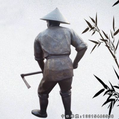 锄地铜雕人物