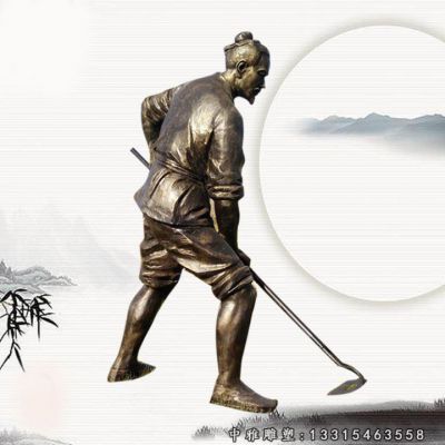 田园农耕铜雕人物雕像