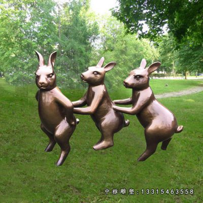 公园兔子铜雕雕塑